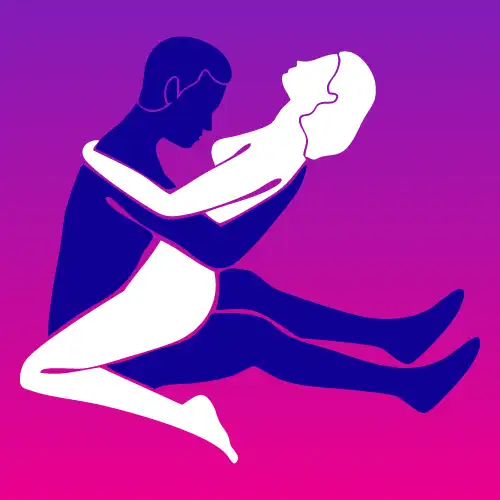 Couple in Lovers’ Embrace sex position – intimate face-to-face seated pose