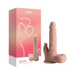 Honey Play Box – Colter – Realistic Thrusting Dildo with Vibrating Licker  8.5