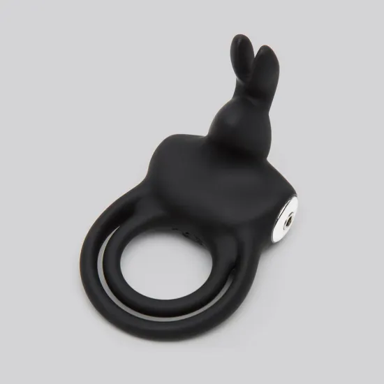 Happy Rabbit Couples Stimulating USB Rechargeable Rabbit Love Ring Black Happy Rabbit Couples Stimulating USB Rechargeable Rabbit Love Ring Black