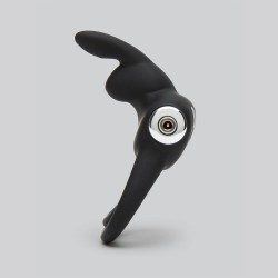 Happy Rabbit Couples Stimulating USB Rechargeable Rabbit Love Ring Black Happy Rabbit Couples Stimulating USB Rechargeable Rabbit Love Ring Black