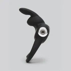 Happy Rabbit Couples Stimulating USB Rechargeable Rabbit Love Ring Black Happy Rabbit Couples Stimulating USB Rechargeable Rabbit Love Ring Black