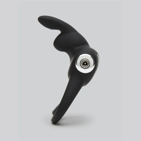 Happy Rabbit Couples Stimulating USB Rechargeable Rabbit Love Ring Black Happy Rabbit Couples Stimulating USB Rechargeable Rabbit Love Ring Black