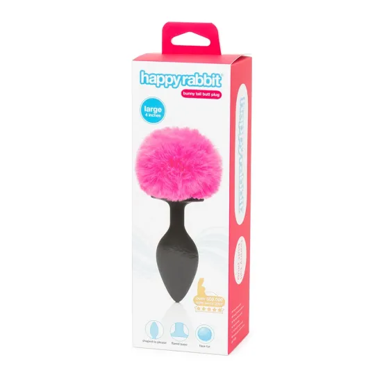 Happy Rabbit Butt Plug Large - Black/Pink