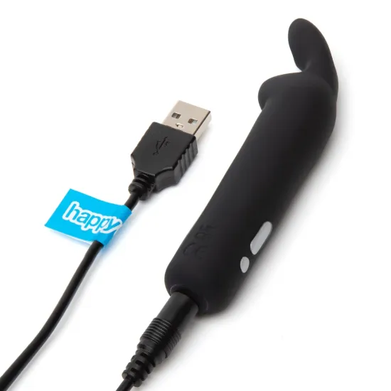 Happy Rabbit Rechargeable Vibrating Bullet - Black