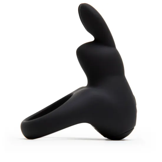Happy Rabbit Rechargeable Vibrating Rabbit Cock Ring - Black