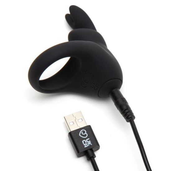 Happy Rabbit Rechargeable Vibrating Rabbit Cock Ring - Black Happy Rabbit Rechargeable Vibrating Rabbit Cock Ring - Black