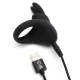 Happy Rabbit Rechargeable Vibrating Rabbit Cock Ring - Black