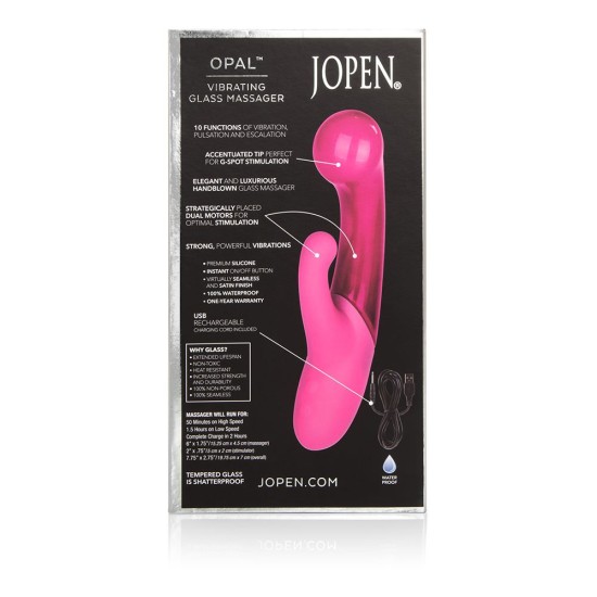 Opal by Jopen Vibrating Glass Massager - Pink Opal by Jopen Vibrating Glass Massager - Pink