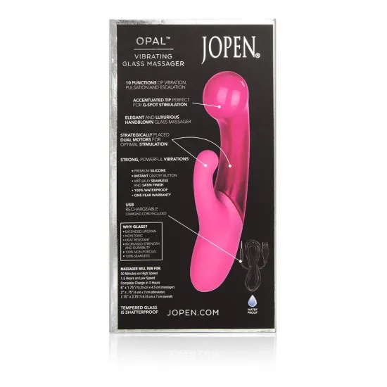 Opal by Jopen Vibrating Glass Massager - Pink Opal by Jopen Vibrating Glass Massager - Pink