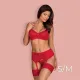 Obsessive - Jolierose 3-pcs set S/M - Red Obsessive - Jolierose 3-pcs set S/M - Red