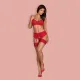 Obsessive - Jolierose 3-pcs set S/M - Red Obsessive - Jolierose 3-pcs set S/M - Red