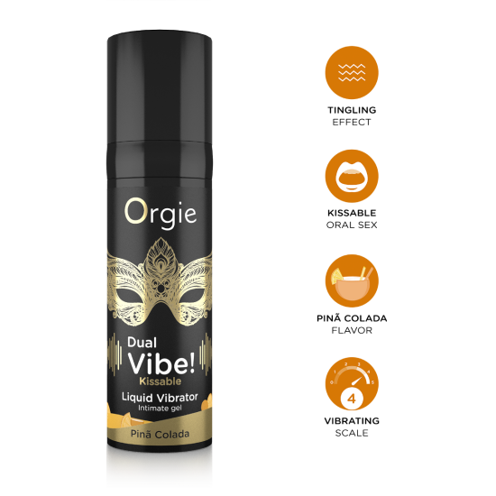 Orgie Dual Vibe - Kissable Liquid Vibrator - Pina Colada Orgie Dual Vibe - Kissable Liquid Vibrator - Pina Colada