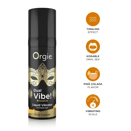 Orgie Dual Vibe - Kissable Liquid Vibrator - Pina Colada Orgie Dual Vibe - Kissable Liquid Vibrator - Pina Colada
