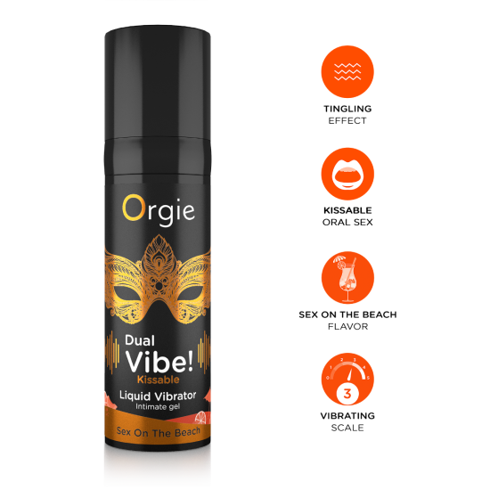 Orgie Dual Vibe - Kissable Liquid Vibrator - Sex On The Beach Orgie Dual Vibe - Kissable Liquid Vibrator - Sex On The Beach