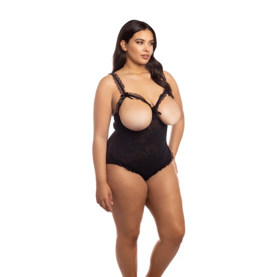 Oh La La Cheri - Amber Teddy - Plus - Queen Size - Black