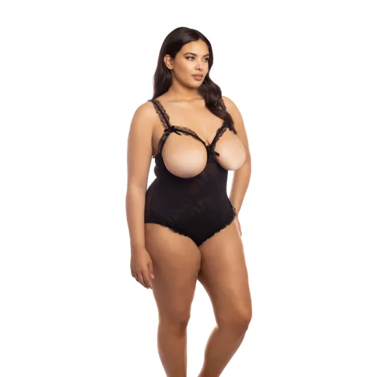 Oh La La Cheri - Amber Teddy - Plus - Queen Size - Black