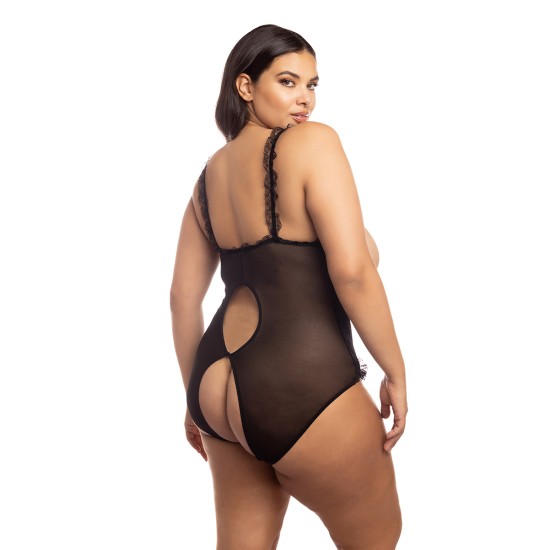 Oh La La Cheri - Amber Teddy - Plus - Queen Size - Black