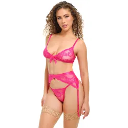 Oh La La Cheri - Luella 3 Pc Set - S/M - Pink