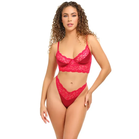 Oh La La Cheri - Ivanna 2 Pc Set - S/M - Red