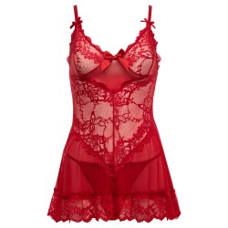Oh La La Cheri - Valentine Babydoll Plus - 1X/2X - Red