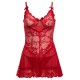 Oh La La Cheri - Valentine Babydoll Plus - 1X/2X - Red
