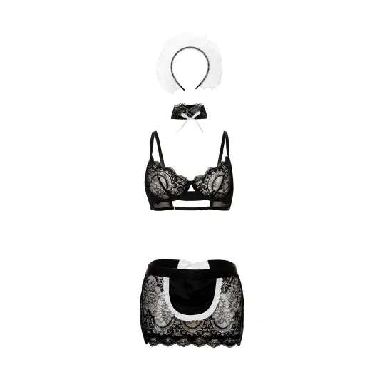 Oh La La Cheri - Maid In France Set - S/M - Black/White Oh La La Cheri - Maid In France Set - S/M - Black/White