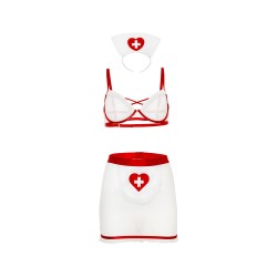Oh La La Cheri - Naughty Nurse Set Plus - 1X/2X - Red/White