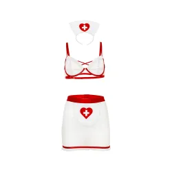 Oh La La Cheri - Naughty Nurse Set Plus - 1X/2X - Red/White Oh La La Cheri - Naughty Nurse Set Plus - 1X/2X - Red/White