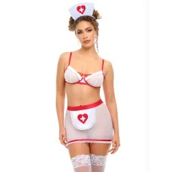 Oh La La Cheri - Naughty Nurse Set - L/XL - Red/White