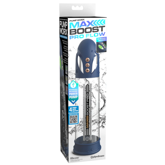 Pipedream - Pump Worx - Max Boost Pro Flow - Blue/Clear Pipedream - Pump Worx - Max Boost Pro Flow - Blue/Clear