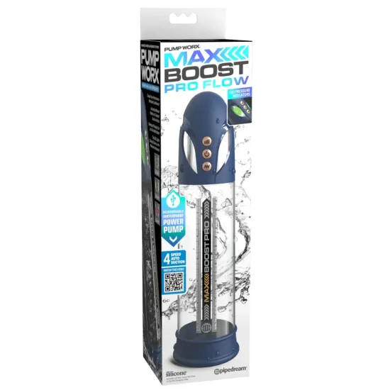 Pipedream - Pump Worx - Max Boost Pro Flow - Blue/Clear Pipedream - Pump Worx - Max Boost Pro Flow - Blue/Clear