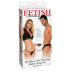 Pipedream - Fetish Fantasy Series - For Him or Her Vibrating Hollow Strap-On - Light/Black