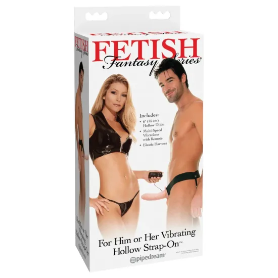 Pipedream - Fetish Fantasy Series - For Him or Her Vibrating Hollow Strap-On - Light/Black Pipedream - Fetish Fantasy Series - For Him or Her Vibrating Hollow Strap-On - Light/Black