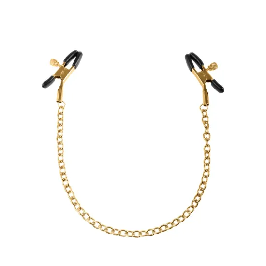 Pipedream - Fetish Fantasy Gold - Chain Nipple Clamps  - Gold/Black