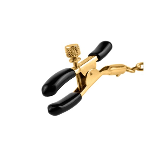 Pipedream - Fetish Fantasy Gold - Chain Nipple Clamps - Gold/Black Pipedream - Fetish Fantasy Gold - Chain Nipple Clamps - Gold/Black