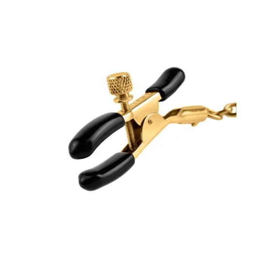 Pipedream - Fetish Fantasy Gold - Chain Nipple Clamps  - Gold/Black