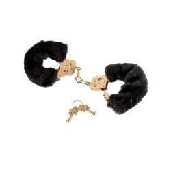 Pipedream - Fetish Fantasy Gold - Deluxe Furry Cuffs - Gold/Black Pipedream - Fetish Fantasy Gold - Deluxe Furry Cuffs - Gold/Black