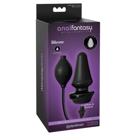 Pipedream - Anal Fantasy Elite - Inflatable Silicone Butt Plug - Black Pipedream - Anal Fantasy Elite - Inflatable Silicone Butt Plug - Black