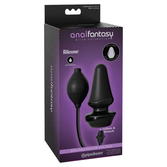 Pipedream - Anal Fantasy Elite - Inflatable Silicone Butt Plug - Black Pipedream - Anal Fantasy Elite - Inflatable Silicone Butt Plug - Black