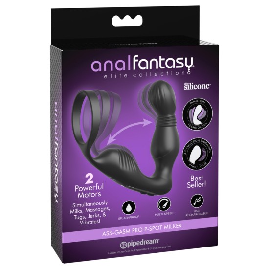 Pipedream - Anal Fantasy Elite - Ass-Gasm Pro P-Spot Milker - Black