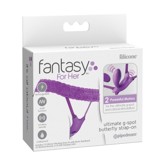 Pipedream - Fantasy For Her - Ultimate G-Spot Butterfly Strap-On - Purple