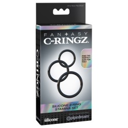 Pipedream - Fantasy C-Ringz  - Silicone 3-Ring Stamina Set - Black