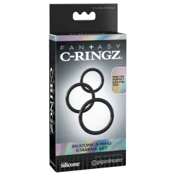 Pipedream - Fantasy C-Ringz  - Silicone 3-Ring Stamina Set - Black