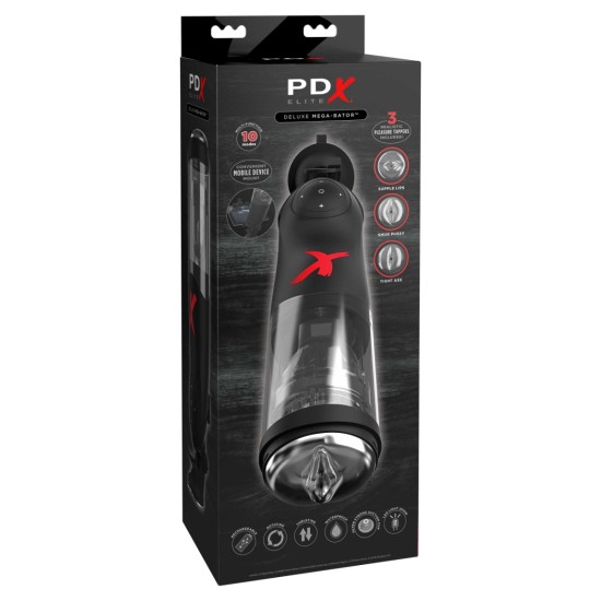 Pipedream - PDX Elite - Deluxe Mega-Bator - Clear/Black Pipedream - PDX Elite - Deluxe Mega-Bator - Clear/Black