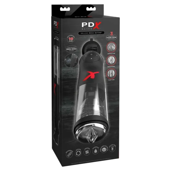 Pipedream - PDX Elite - Deluxe Mega-Bator - Clear/Black Pipedream - PDX Elite - Deluxe Mega-Bator - Clear/Black
