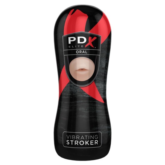 Pipedream - PDX Elite - Vibrating Oral Stroker - Light/Black Pipedream - PDX Elite - Vibrating Oral Stroker - Light/Black