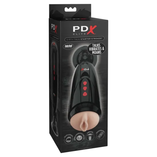 Pipedream - PDX Elite - Dirty Talk Starter Stroker - Light/Black Pipedream - PDX Elite - Dirty Talk Starter Stroker - Light/Black