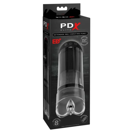 Pipedream - PDX Elite - Extender Pro Vibrating Pump - Clear/Black Pipedream - PDX Elite - Extender Pro Vibrating Pump - Clear/Black