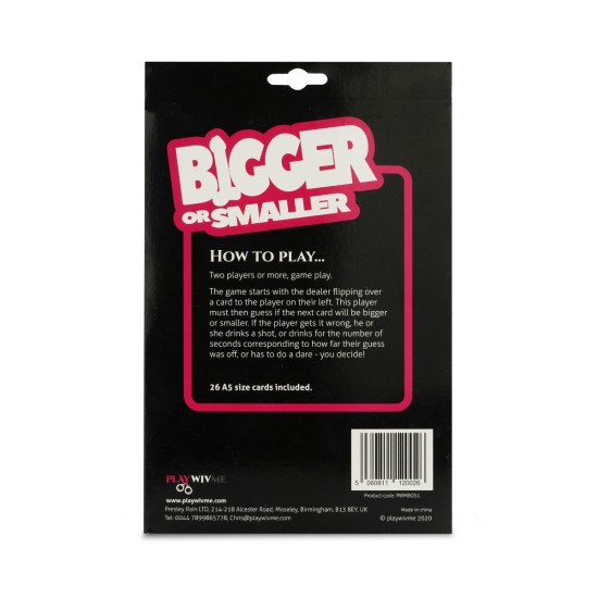 Play Wiv Me - Bigger or Smaller Card Game Play Wiv Me - Bigger or Smaller Card Game