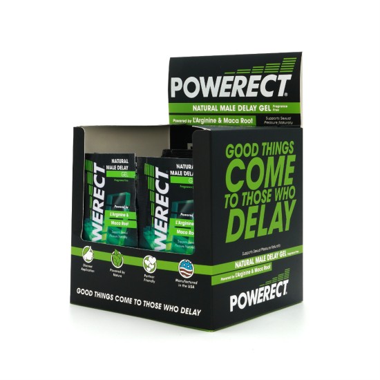 Powerect Natural Delay Gel / Serum Foil 54 x 5ml Sachets with POS (fragrance free)